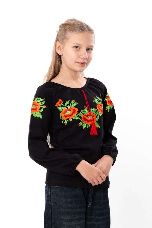 Вишиванка для дівчинки з довгим рукавом